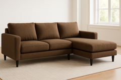2pc Sectional Sofa Chaise on the Right in bark color