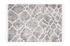 Salacia Fringe Shag Area Rug STORM GREY