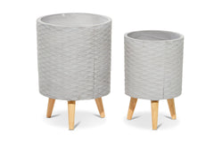 Aaron Planter - SET OF 2 GREY
