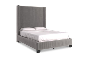 Beacon Upholstered Bed GREY VELVET