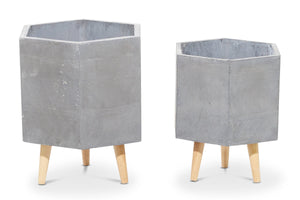 Herman Planter SET OF 2 GREY