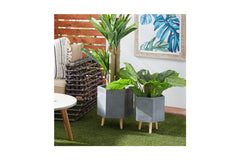 Herman Planter SET OF 2 GREY