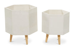 Herman Planter SET OF 2 WHITE