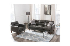 Landon Leather Sofa GREY AGATE