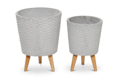 Russell Planter Set of 2 GREY