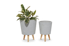 Russell Planter Set of 2 GREY