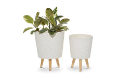 Russell Planter Set of 2 WHITE