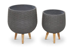 Walter Planter SET OF 2 CHARCOAL