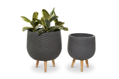 Walter Planter SET OF 2 CHARCOAL