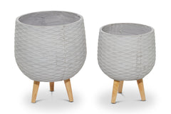 Walter Planter SET OF 2 GREY