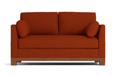 Avalon Apartment Size Sleeper Sofa :: Leg Finish: Pecan / Sleeper Option: Deluxe Innerspring Mattress