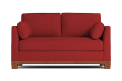 Avalon Apartment Size Sleeper Sofa :: Leg Finish: Pecan / Sleeper Option: Deluxe Innerspring Mattress