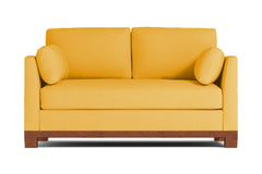 Avalon Apartment Size Sleeper Sofa :: Leg Finish: Pecan / Sleeper Option: Deluxe Innerspring Mattress