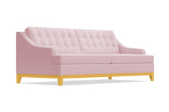Bannister Velvet Queen Size Sleeper Sofa :: Leg Finish: Natural / Sleeper Option: Memory Foam Mattress