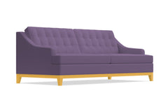 Bannister Velvet Queen Size Sleeper Sofa :: Leg Finish: Natural / Sleeper Option: Deluxe Innerspring Mattress
