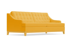 Bannister Velvet Queen Size Sleeper Sofa :: Leg Finish: Natural / Sleeper Option: Deluxe Innerspring Mattress