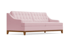 Bannister Velvet Queen Size Sleeper Sofa :: Leg Finish: Pecan / Sleeper Option: Deluxe Innerspring Mattress