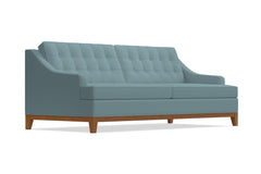 Bannister Velvet Queen Size Sleeper Sofa :: Leg Finish: Pecan / Sleeper Option: Deluxe Innerspring Mattress
