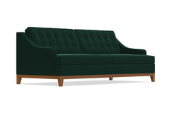 Bannister Velvet Queen Size Sleeper Sofa :: Leg Finish: Pecan / Sleeper Option: Memory Foam Mattress
