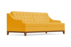 Bannister Velvet Queen Size Sleeper Sofa :: Leg Finish: Pecan / Sleeper Option: Memory Foam Mattress