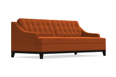Bannister Velvet Queen Size Sleeper Sofa :: Leg Finish: Espresso / Sleeper Option: Deluxe Innerspring Mattress