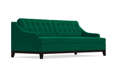 Bannister Velvet Queen Size Sleeper Sofa :: Leg Finish: Espresso / Sleeper Option: Deluxe Innerspring Mattress