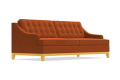 Bannister Velvet Queen Size Sleeper Sofa :: Leg Finish: Natural / Sleeper Option: Deluxe Innerspring Mattress