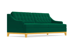Bannister Velvet Queen Size Sleeper Sofa :: Leg Finish: Natural / Sleeper Option: Memory Foam Mattress