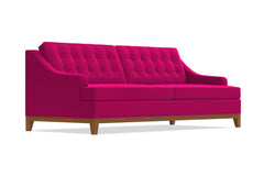 Bannister Velvet Queen Size Sleeper Sofa :: Leg Finish: Pecan / Sleeper Option: Deluxe Innerspring Mattress