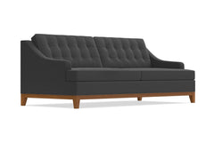 Bannister Velvet Queen Size Sleeper Sofa :: Leg Finish: Pecan / Sleeper Option: Deluxe Innerspring Mattress