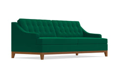 Bannister Velvet Queen Size Sleeper Sofa :: Leg Finish: Pecan / Sleeper Option: Memory Foam Mattress