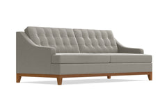 Bannister Velvet Queen Size Sleeper Sofa :: Leg Finish: Pecan / Sleeper Option: Deluxe Innerspring Mattress