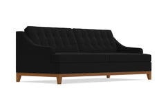 Bannister Velvet Queen Size Sleeper Sofa :: Leg Finish: Pecan / Sleeper Option: Deluxe Innerspring Mattress