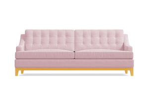 Bannister Velvet Queen Size Sleeper Sofa :: Leg Finish: Natural / Sleeper Option: Deluxe Innerspring Mattress