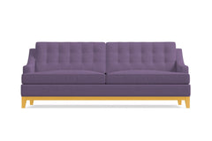 Bannister Velvet Queen Size Sleeper Sofa :: Leg Finish: Natural / Sleeper Option: Deluxe Innerspring Mattress