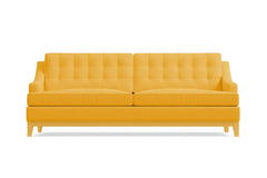 Bannister Velvet Queen Size Sleeper Sofa :: Leg Finish: Natural / Sleeper Option: Memory Foam Mattress