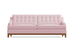 Bannister Velvet Queen Size Sleeper Sofa :: Leg Finish: Pecan / Sleeper Option: Memory Foam Mattress