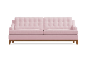 Bannister Velvet Queen Size Sleeper Sofa :: Leg Finish: Pecan / Sleeper Option: Memory Foam Mattress