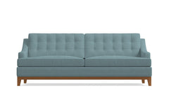 Bannister Velvet Queen Size Sleeper Sofa :: Leg Finish: Pecan / Sleeper Option: Memory Foam Mattress