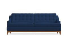 Bannister Velvet Queen Size Sleeper Sofa :: Leg Finish: Pecan / Sleeper Option: Deluxe Innerspring Mattress
