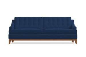 Bannister Velvet Queen Size Sleeper Sofa :: Leg Finish: Pecan / Sleeper Option: Deluxe Innerspring Mattress