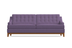 Bannister Velvet Queen Size Sleeper Sofa :: Leg Finish: Pecan / Sleeper Option: Deluxe Innerspring Mattress