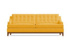 Bannister Velvet Queen Size Sleeper Sofa :: Leg Finish: Pecan / Sleeper Option: Deluxe Innerspring Mattress
