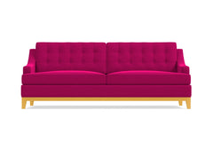 Bannister Velvet Queen Size Sleeper Sofa :: Leg Finish: Natural / Sleeper Option: Memory Foam Mattress