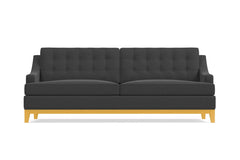 Bannister Velvet Queen Size Sleeper Sofa :: Leg Finish: Natural / Sleeper Option: Deluxe Innerspring Mattress