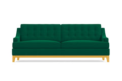 Bannister Velvet Queen Size Sleeper Sofa :: Leg Finish: Natural / Sleeper Option: Deluxe Innerspring Mattress