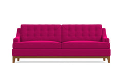 Bannister Velvet Queen Size Sleeper Sofa :: Leg Finish: Pecan / Sleeper Option: Memory Foam Mattress