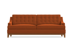 Bannister Velvet Queen Size Sleeper Sofa :: Leg Finish: Pecan / Sleeper Option: Deluxe Innerspring Mattress