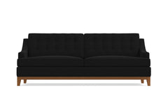 Bannister Velvet Queen Size Sleeper Sofa :: Leg Finish: Pecan / Sleeper Option: Deluxe Innerspring Mattress