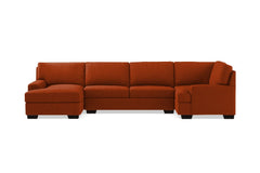 Bradbury 3pc Sectional Sofa :: Leg Finish: Espresso / Configuration: LAF - Chaise on the Left